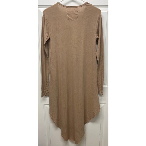Frank & Eileen Tee Lab High Low Long Sleeve top light brown size small FLAWED - Picture 6 of 10